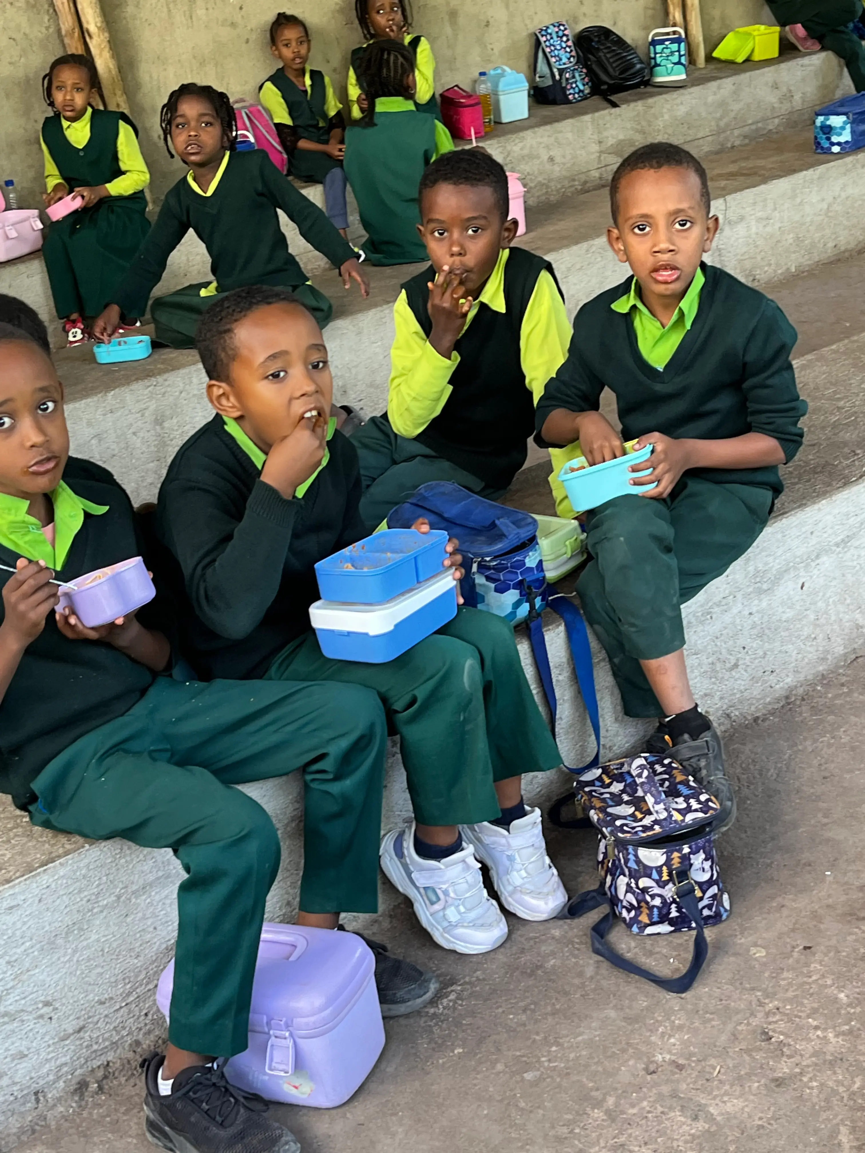 Students presenting projects at the science fair