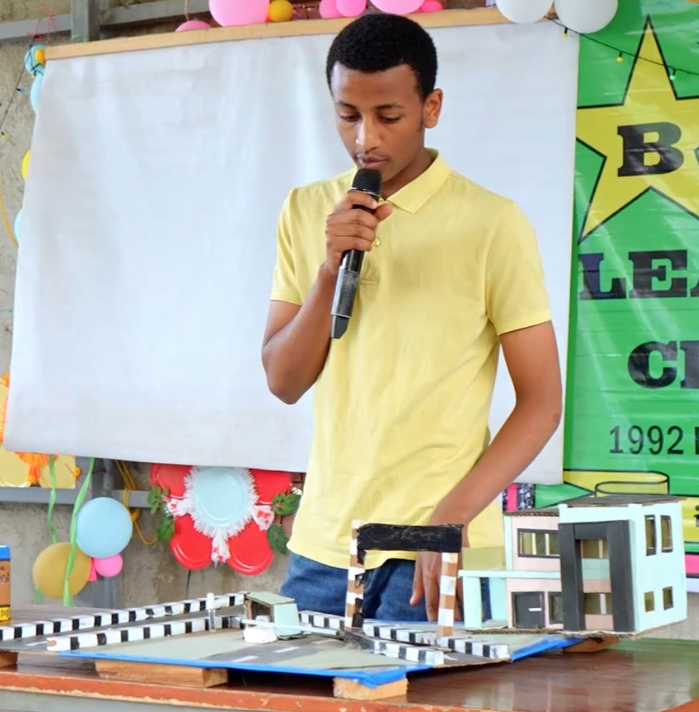 Students gathered for a school milestone event