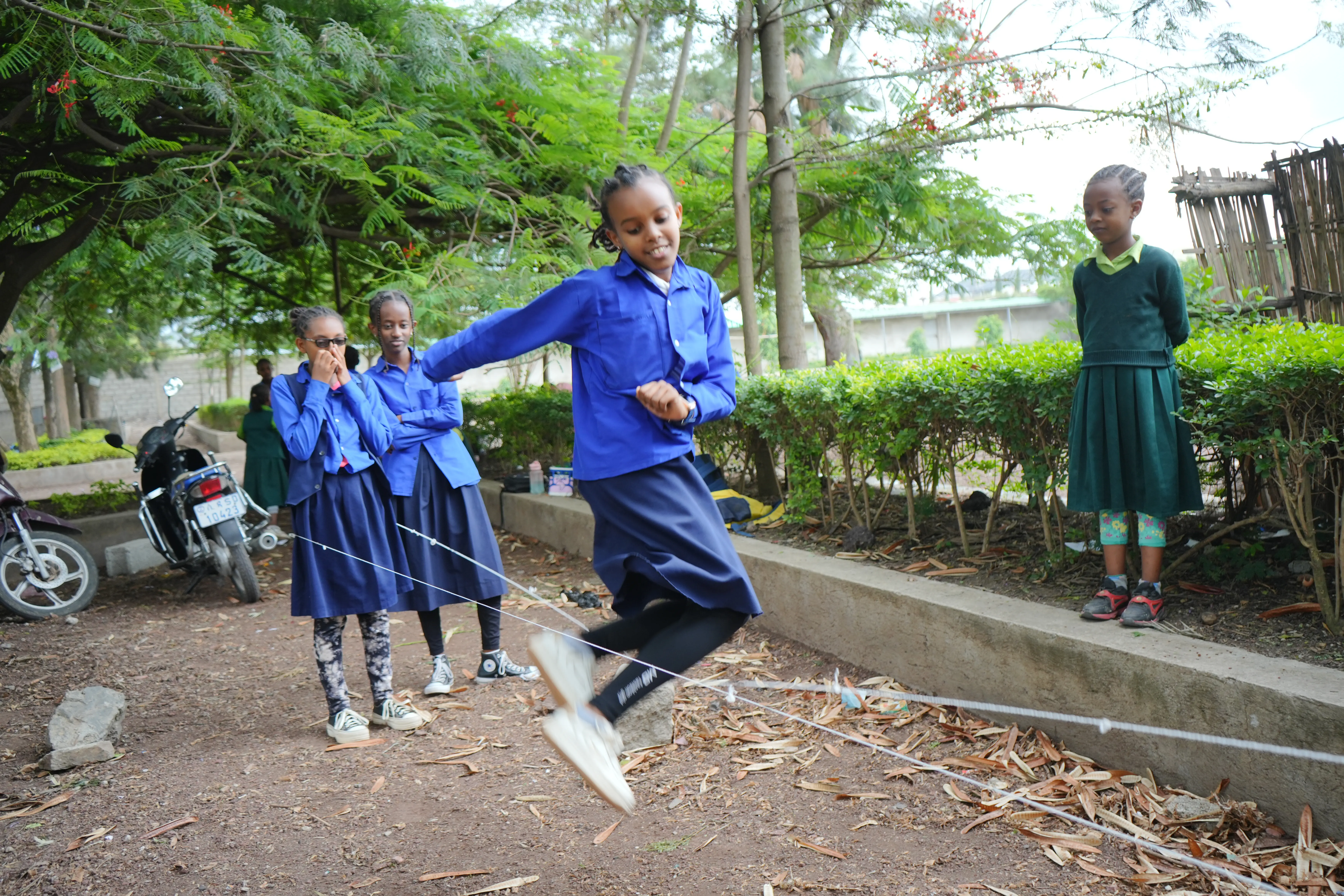 Students celebrating together after sports event